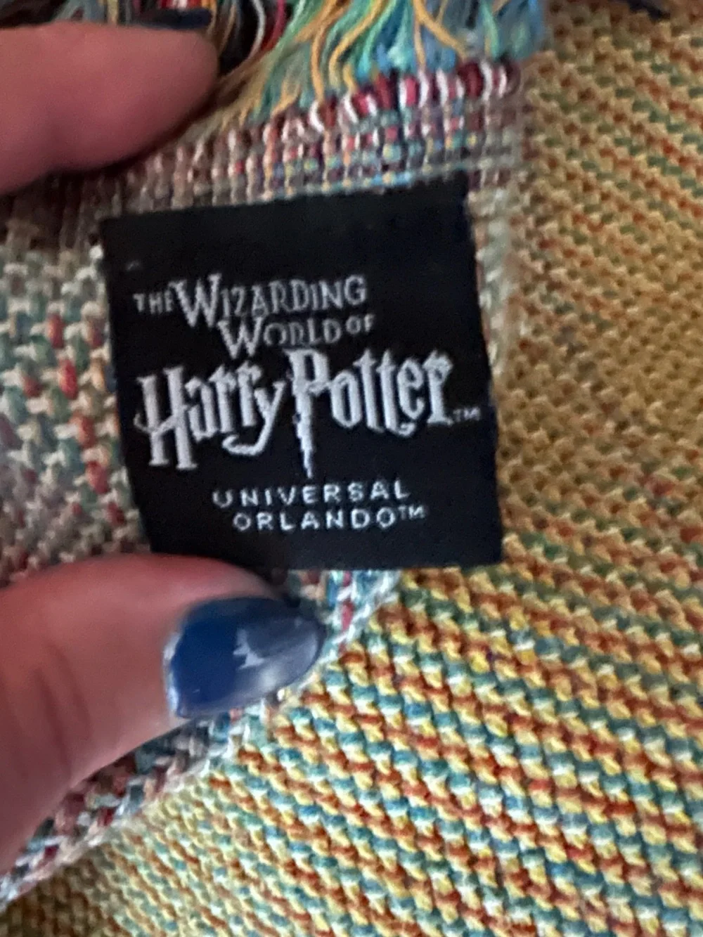 Embroidered Hogwarts Crest Blanket- Black, Gold, Red, Green, Blue